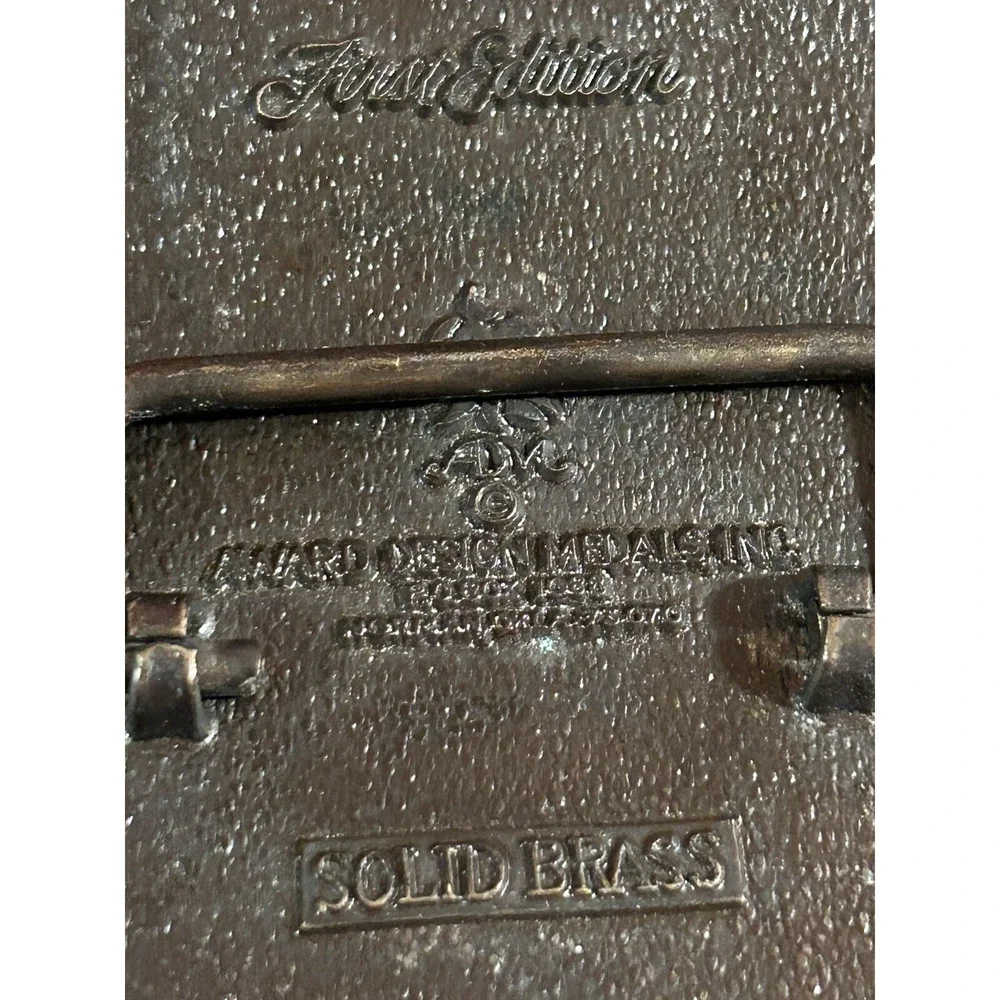 Brass Nebraska Belt Buckle State Seal Football Vtg 80s Award‎ Design Medals